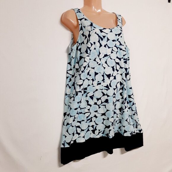 J. Jill Seashell Womens A-line Sleeveless Dress Size MP Blue Side Pockets - Picture 11 of 12